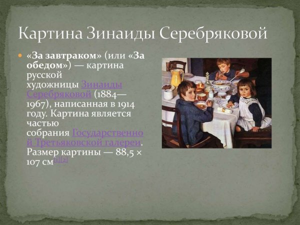 Зинаида Евгеньевна Серебрякова за завтраком