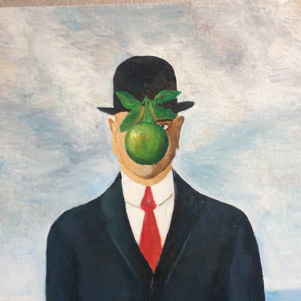 Сын человеческий картина Рене Магритта