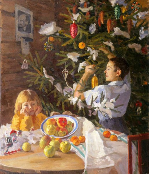 Художник Сергей Яковлевич Дунчев «под новый год» 1951