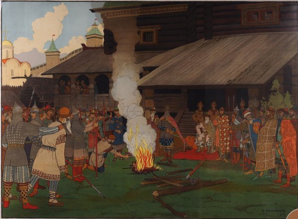 Суд во времена русской правды Билибин 1907