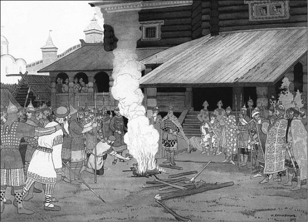 Суд во времена русской правды. Художник и.я. Билибин. 1907 Г.