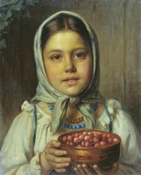 Николай Рачков. Девочка с ягодами. 1879г