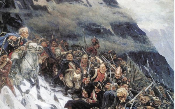 Василий Суриков. «Переход Суворова через Альпы в 1799 году».