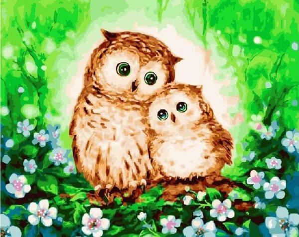 Алмазная живопись холст совёнок