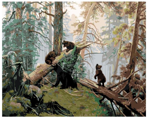 Иван Шишкин, Константин Савицкий. Утро в Сосновом лесу. 1889.