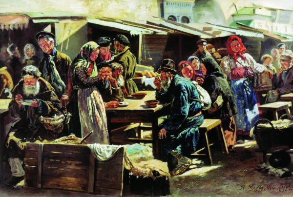 В. Е. Маковский. Охотники на привале. 1887.