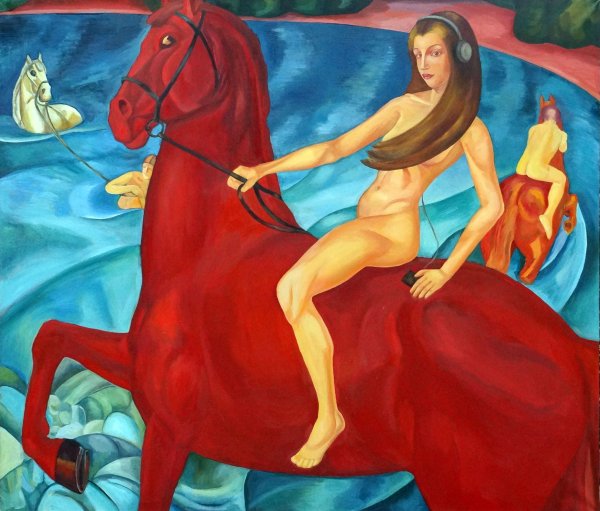 Кузьма Сергеевич Петров-Водкин «купание красного коня» 1912.