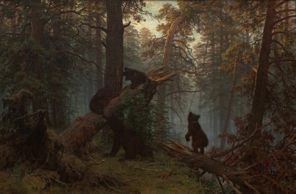 Утро в Сосновом лесу Третьяковская галерея