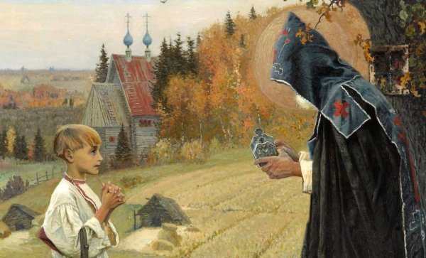 Отрок Варфоломей и Сергий Радонежский