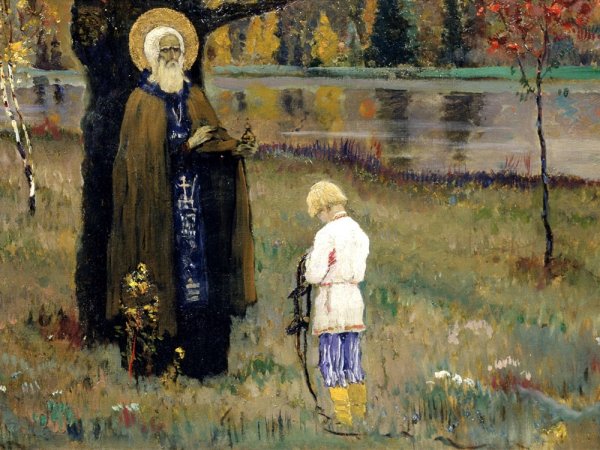 Михаил Нестеров «видение отроку Варфоломею» 1889–1890.