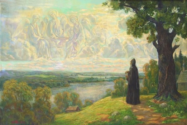 Явление Святая Троица и Сергий Радонежский