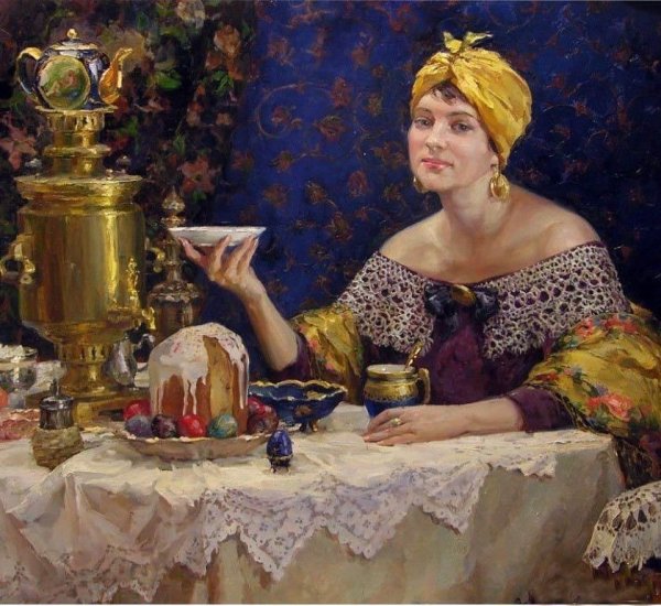 Борис Кустодиев на террасе 1906