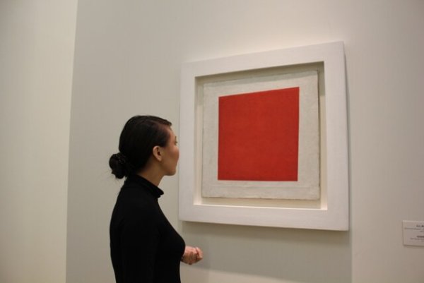 Абстракция красный квадрат живопись