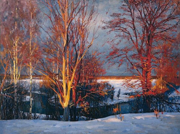 Зима в живописи Александра Самохвалова