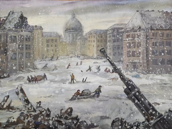 Пейзаж блокадного Ленинграда