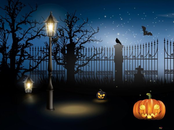 Картина ночь на кладбище