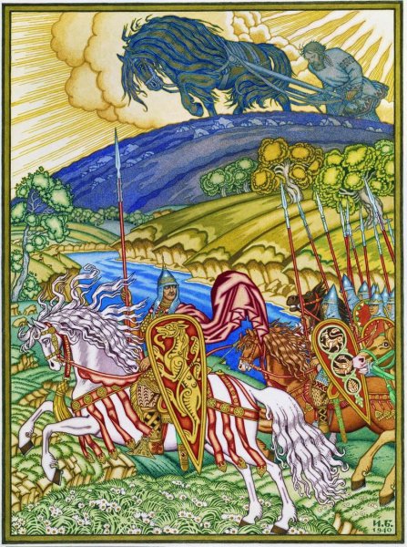 Билибин Илья Муромец и Святогор