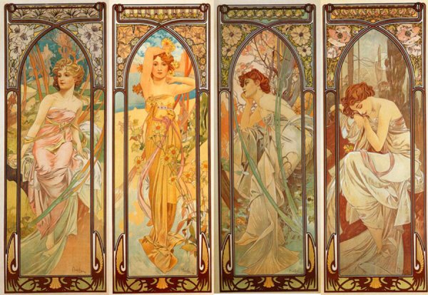 Альфонс Муха утро день вечер ночь