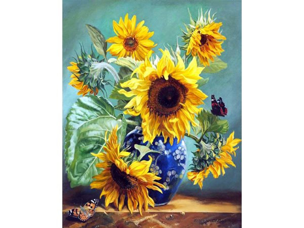 Алмазная мозаика "Подсолнухи" 40*50см