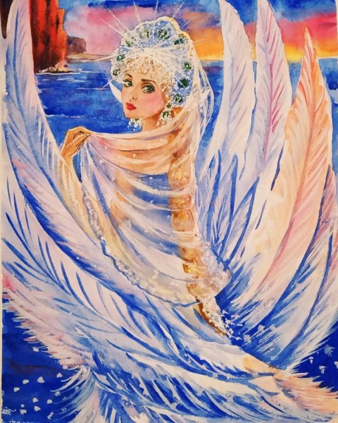 Царица лебедь картина Васнецова