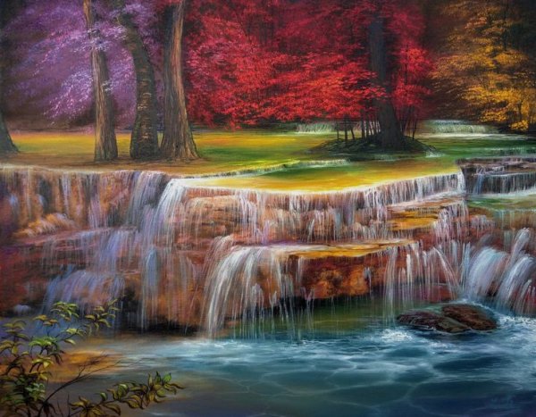 Водопад на холсте