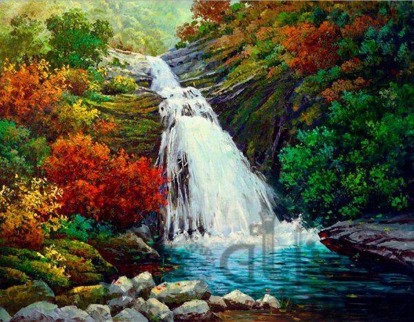 Алмазная мозаика водопад" 20х30