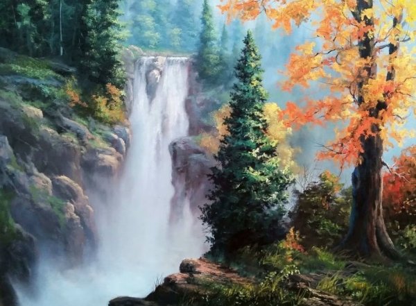 Картины Кевина Хилла водопад