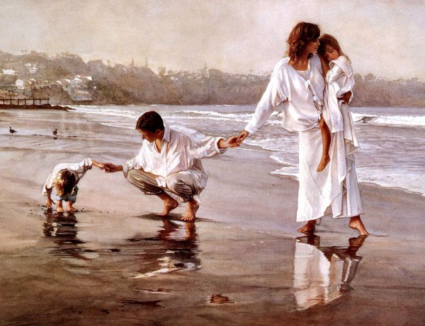 Стив Хэнкс семья у моря