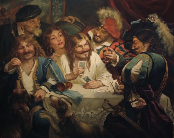 Игроки в карты художник