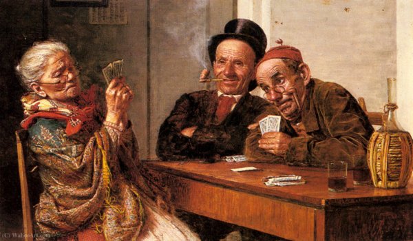 Игроки в карты художник