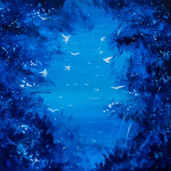 Пейзаж в синих тонах