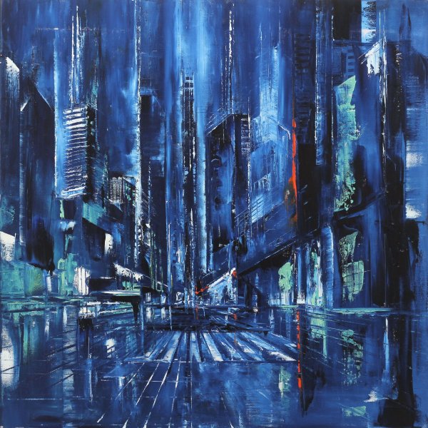 Черно синяя живопись