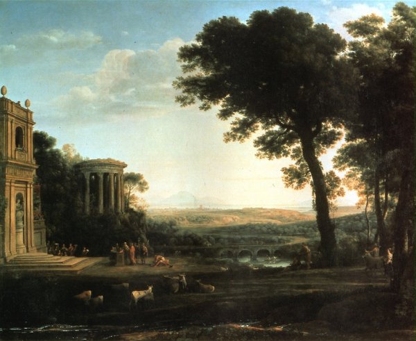 Клод Лоррен пейзаж с жертвоприношением Аполлону