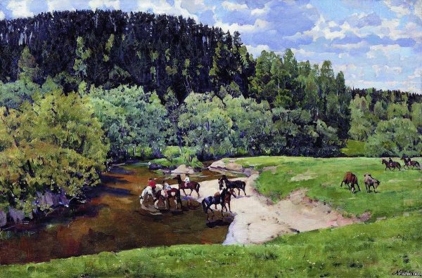 Юон Приволье водопой Лигачёво