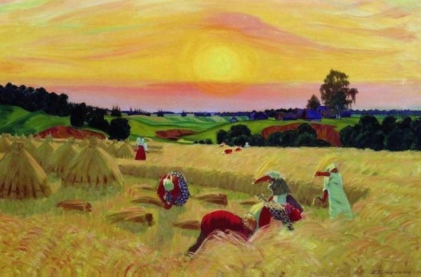 Борис Кустодиев жатва