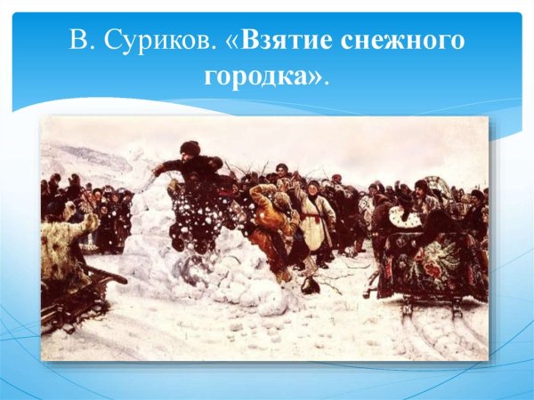 В.И.Суриков. Взятие снежного городка 1891 г.