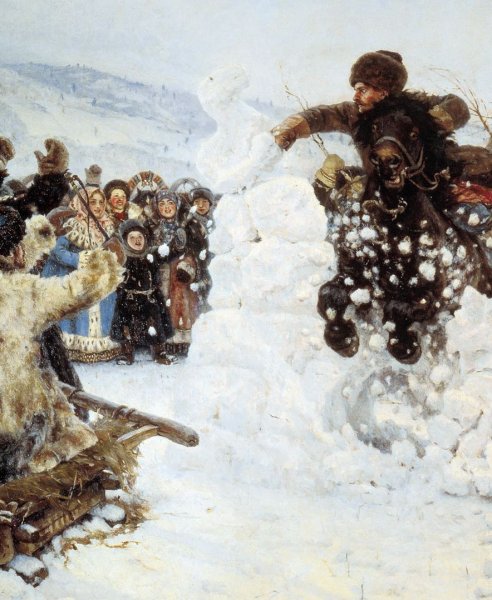 Суриков в. и. взятие снежного городка 1891