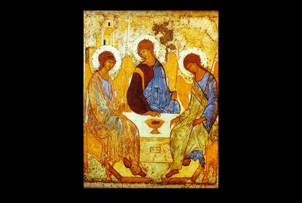 Икона Троица Андрея Рублева в Третьяковской галерее