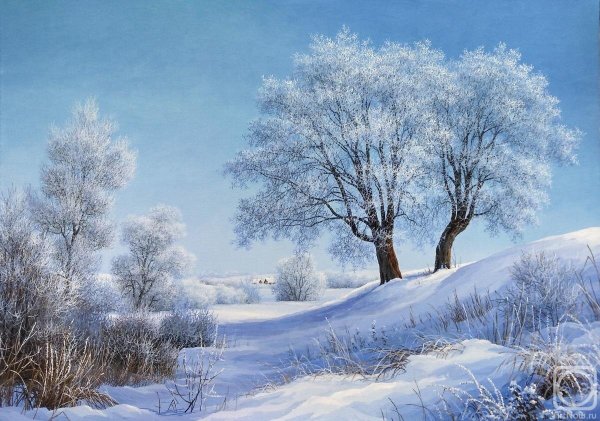 Зимние Деревенские пейзажи живопись