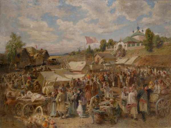 Маковский Балаганы на Адмиралтейской площади