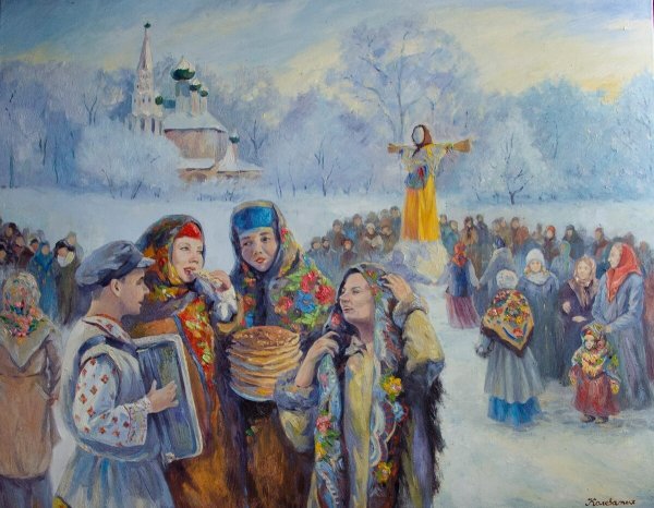 Борис Михайлович Кустодиев Масленица масленичное катание 1919