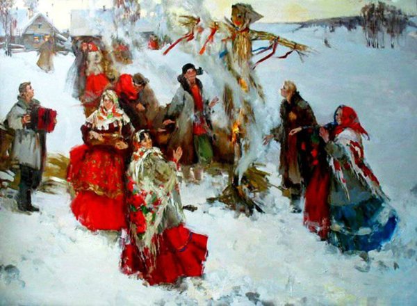 Картина "масленичные гуляния 1881 года " Рябушкина Андрея