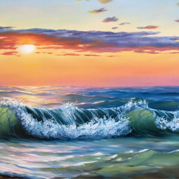 Морской пейзаж акрилом