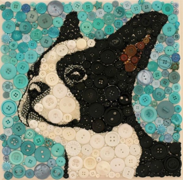 Панно из пуговиц