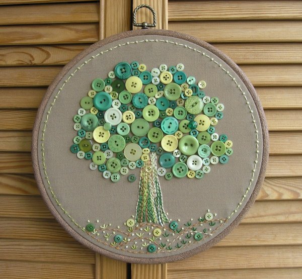 Панно из пуговиц