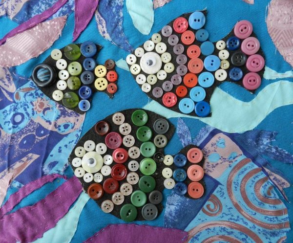 Бабочка из пуговиц