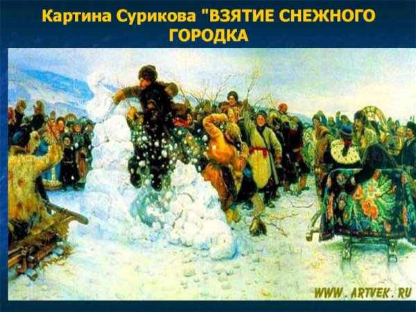 Суриков взятие снежного городка в музее