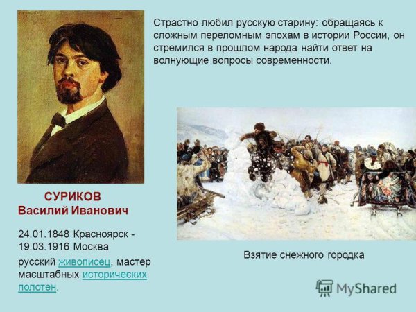 Картины Василия Сурикова с названиями