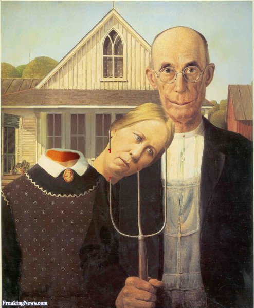 «Американская Готика», Грант Деволсон Вуд, 1930