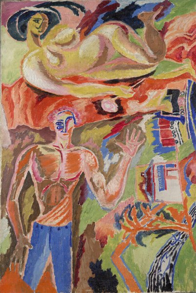 Давид Бурлюк. Портрет песнебойца футуриста Василия Каменского. 1916